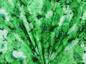 jedwab szyfon w zielone kwiaty