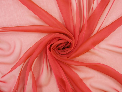 jedwab szyfon arbuzowy róż